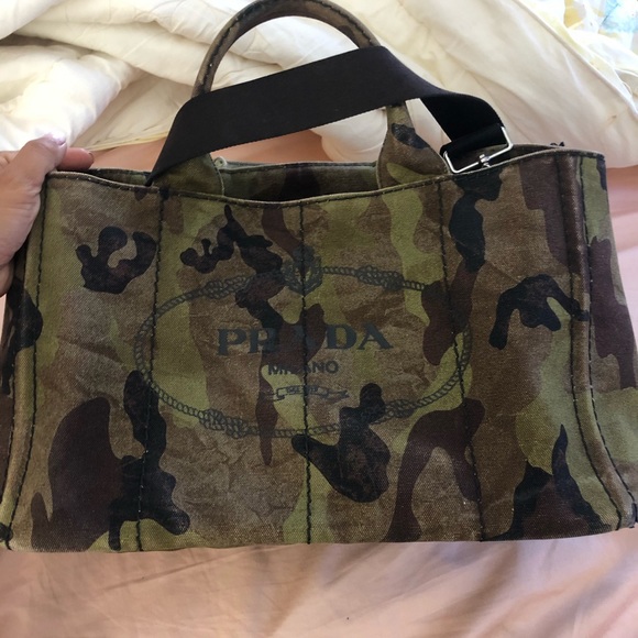 PRADA CAMO PRINT CANVAS BAG. - Picture 2 of 8